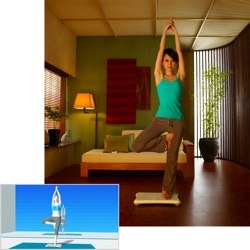 woman doing yoga on the wii fit balance board