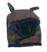 Egg by Susan Lazar Chocolate Faux Sheer Bear Hat by EGG