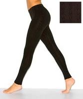 acrylic blend cable knit leggings from american apparel