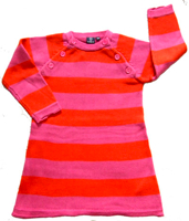 Ej Sikke Le pink stripe cotton knit dress