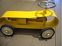retro ride on car from elias and grace in yellow