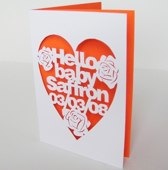 Personalised Hand-cut New Baby Card