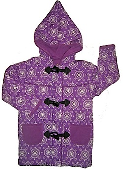 Snoozy - purple retro flower quilted coat