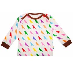 brights and stripes bird print top