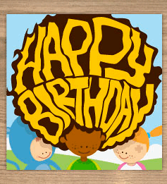 showler and showler afro boy birthday card