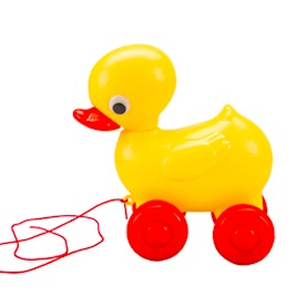 Duck on wheels pull along toy