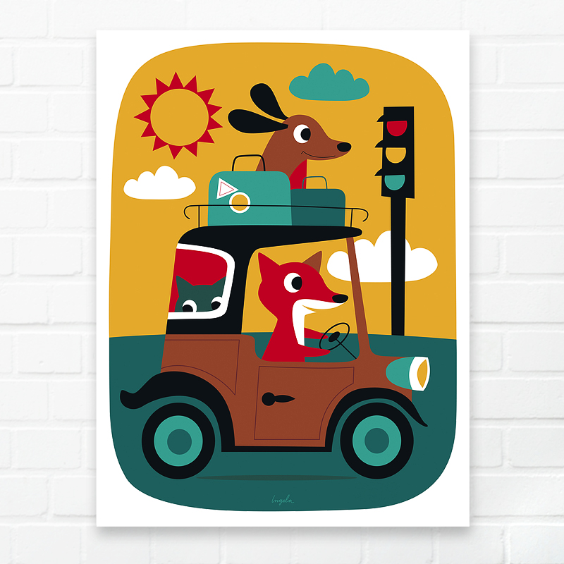 Happy Spaces 'Fox & Dog On The Road' by Ingela P.Arrhenius