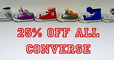 Serious Bargain Alert! 25% off all children’s Converse at Peace & Jam