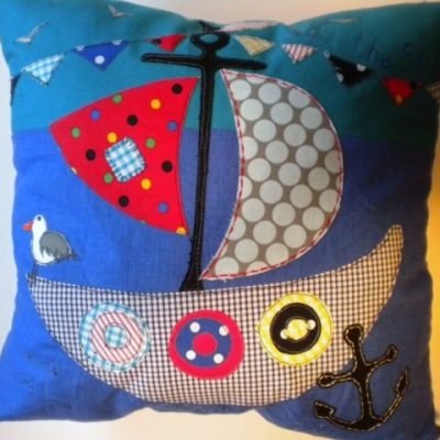 Lara Sparks pirate ship cushion