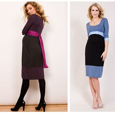 Colour block maternity dress