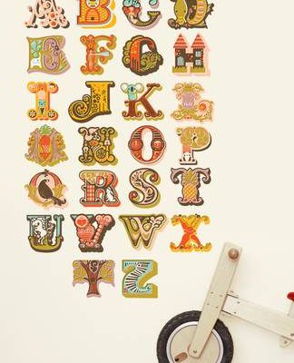 Alphabet Fabric Wall Stickers