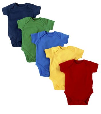 Hot on the high street: Mothercare coloured bodysuits