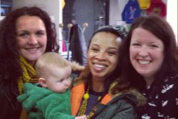 Claire, baby Kitty, Nat, and Lu at the Bubble tradeshow Jan 2013