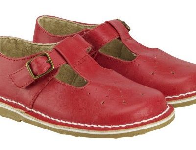 Hot on the high street: Little Bird by Jools Oliver red buckle t-bar shoes