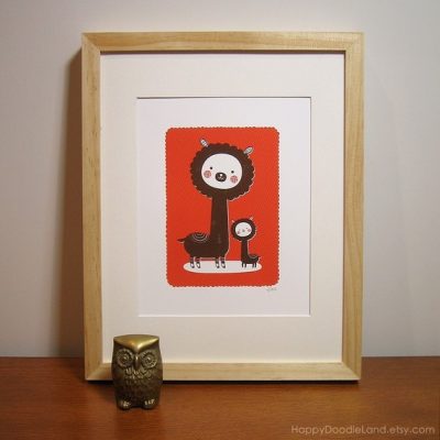 Happy Doodle Land alpaca print