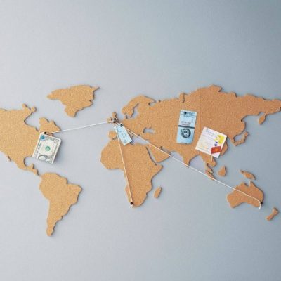 World map cork noticeboard
