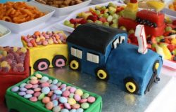 Train Theme Party - Cake and Fruit Platter