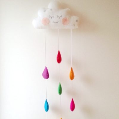 Velveteen Babies Rainbow Drop Cloud Mobile