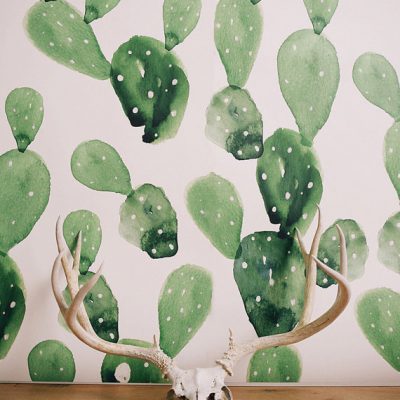 Covetable: Watercolour Cactus Wallpaper