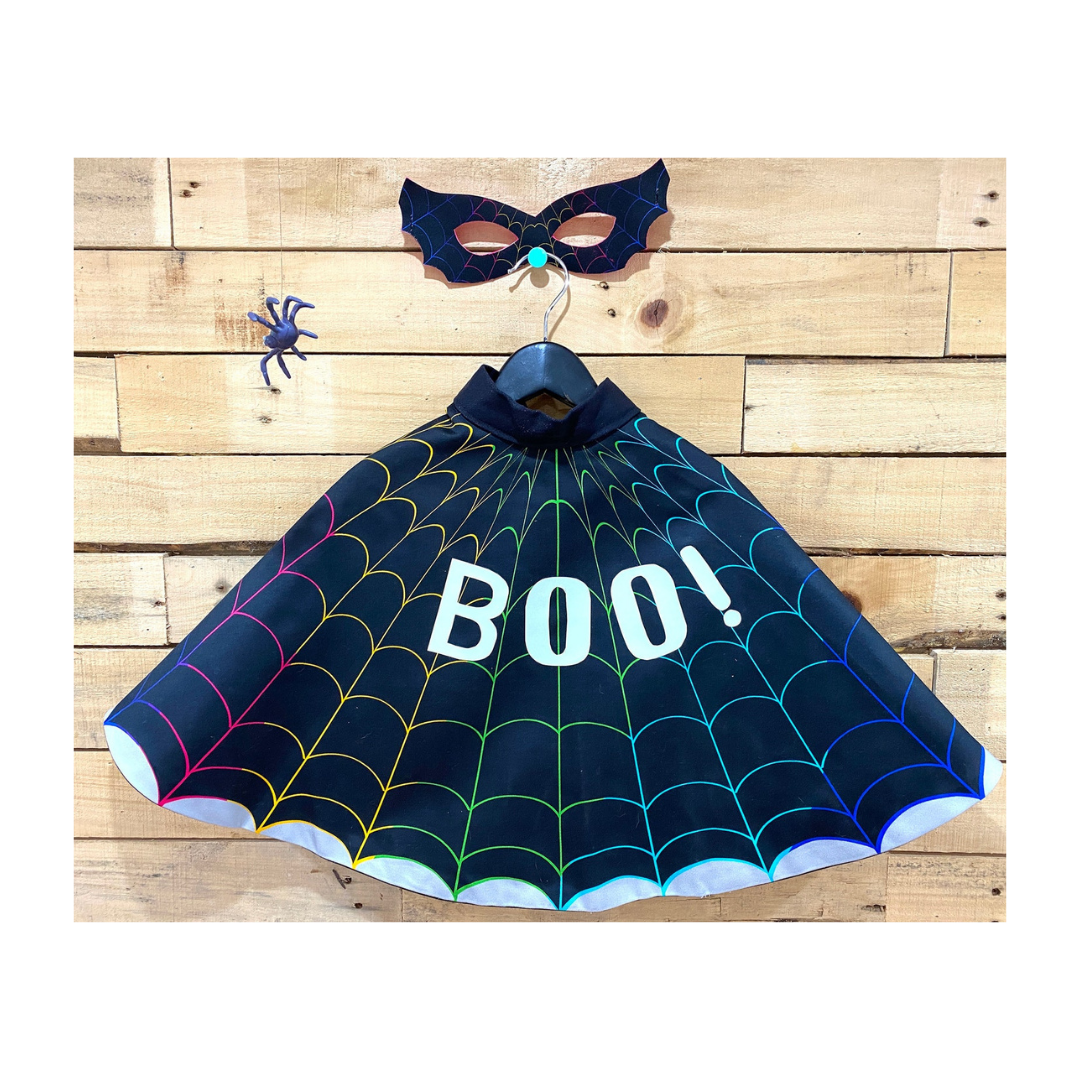 Cobweb cape and mask, £35, Wild Things Dresses.