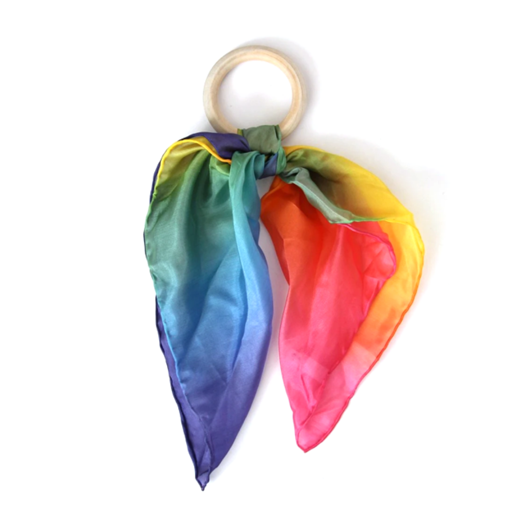 Sarah's Silks rainbow teether, £18.15, Conscious Craft.