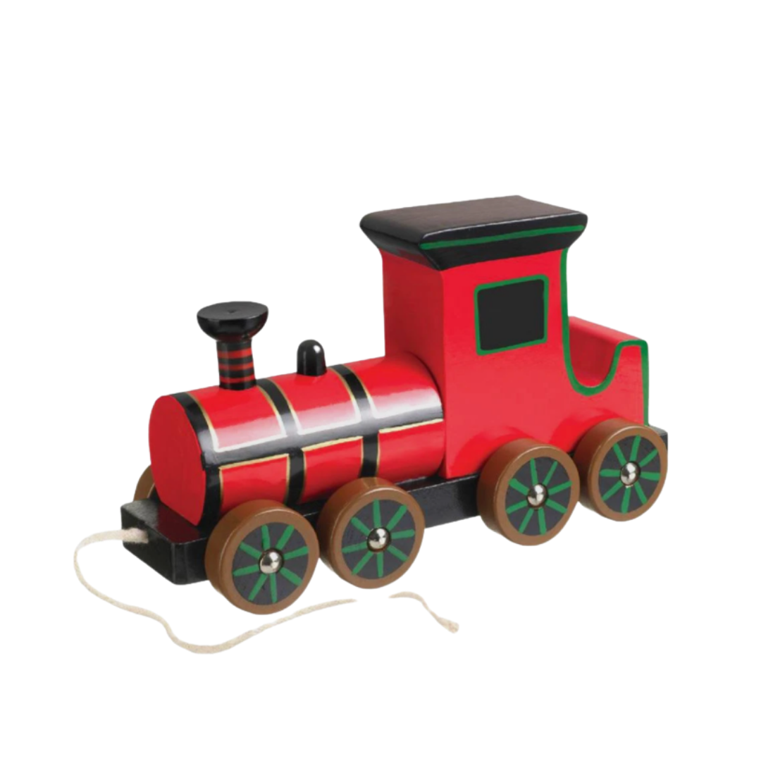 Orange Tree Toys pull-along train, £18, Trotters.