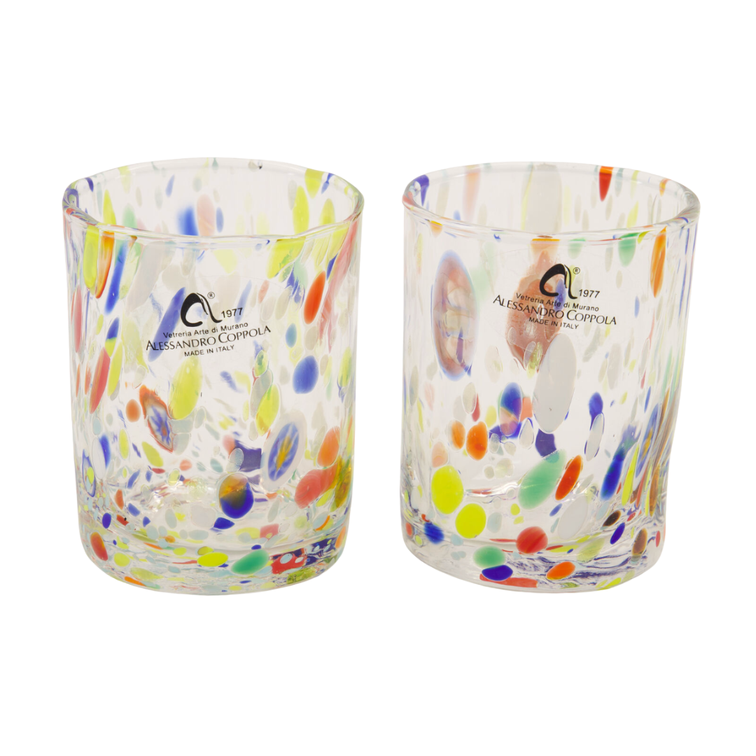 Set of two multicoloured Murano glasses, £12.99, TK Maxx